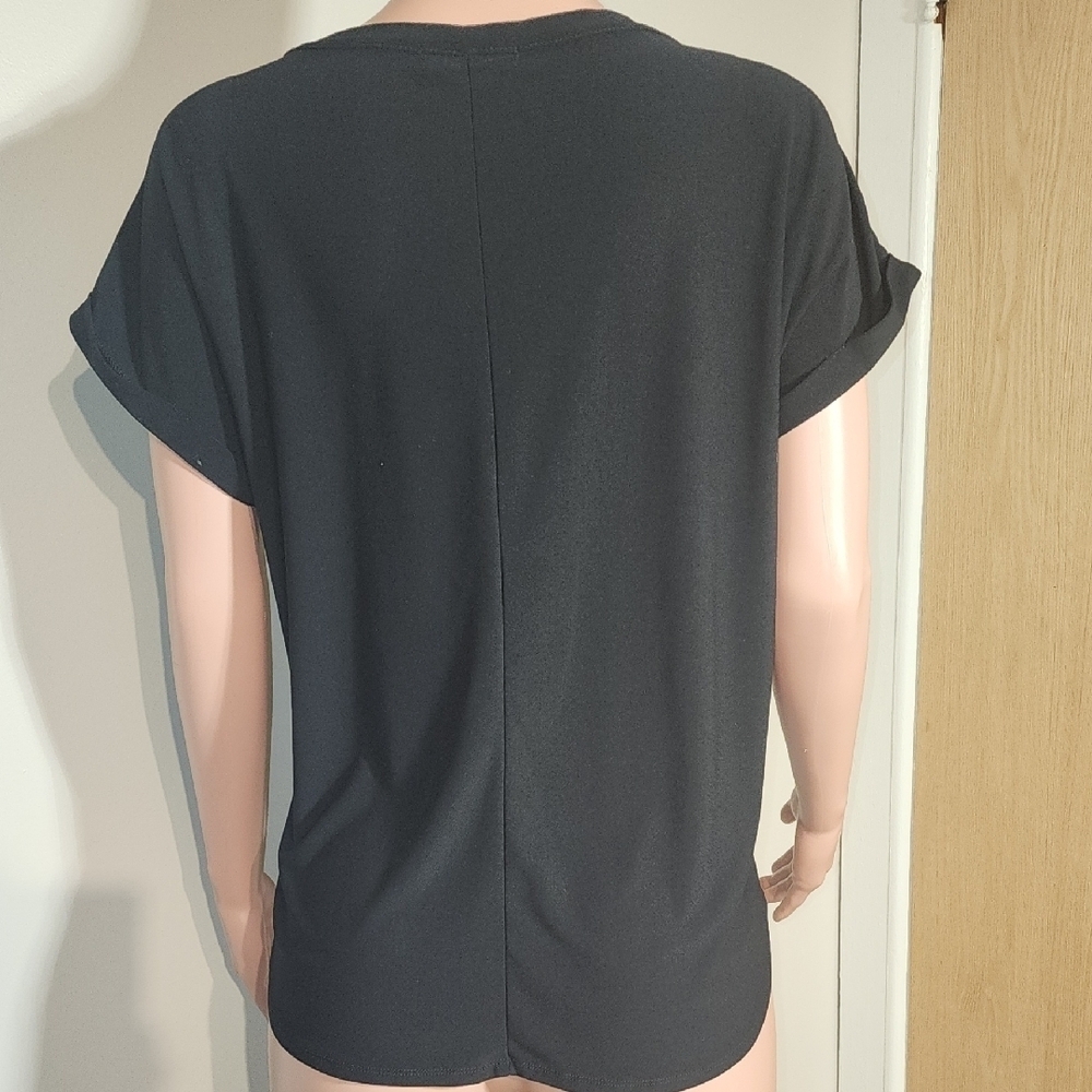 89th & Madison Black Cut Out Short Sleeve Blouse — image 5 of 8